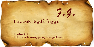 Ficzek Gyöngyi névjegykártya
